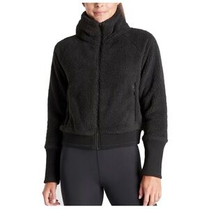 Athleta Tugga Sherpa Jacket Black Multi size L